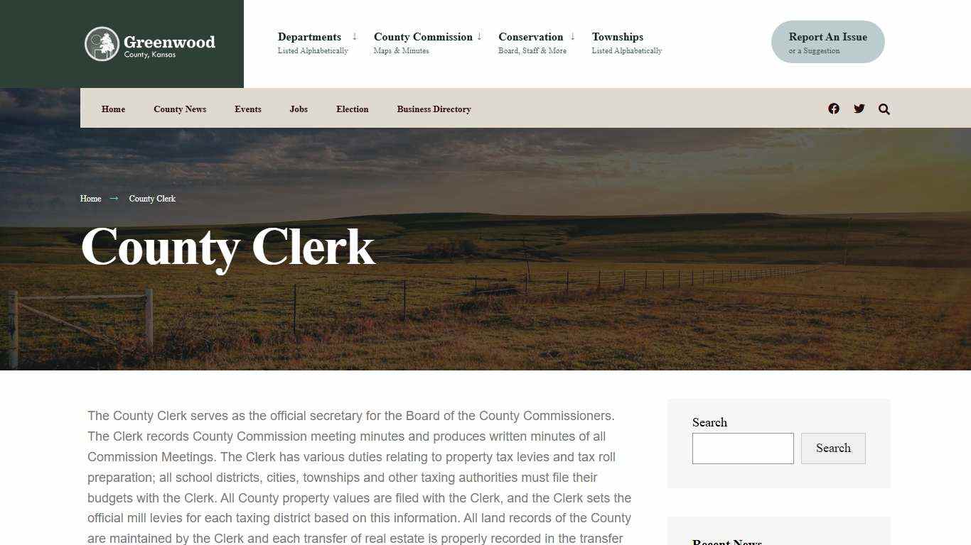 County Clerk – Greenwood County, Kansas